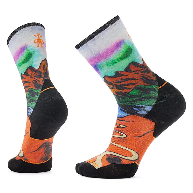 Trail Run Targeted Cushion Singletrack Print Crew Socks